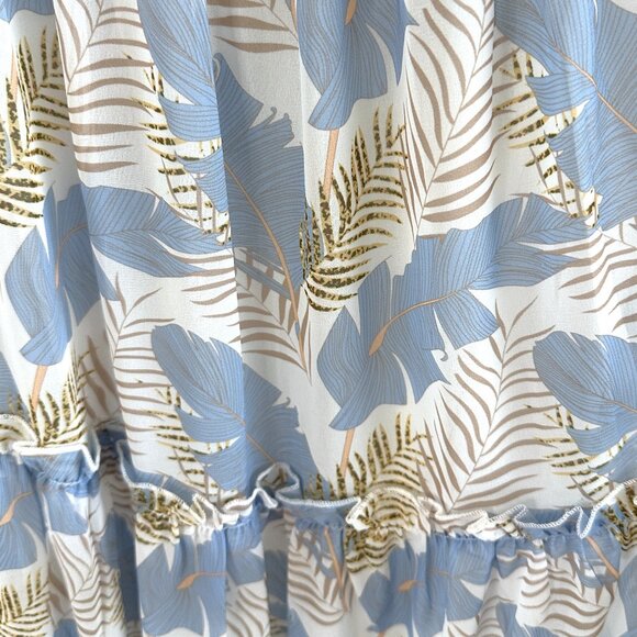 Lulus Sway in the Breeze White Leaf Print Off-the-Shoulder Maxi Dress - Picture 6 of 10